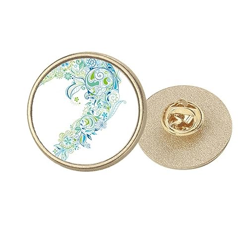 Broche ronde en métal doré protection animaux taille M manteau