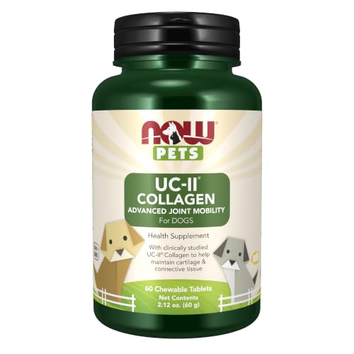 Now Pets UC-II Advanced Joint Mobility for Dogs and Cats Veterinarian formulated Help Maintain Cartilage and Connective Tissue* 60 Chewable Tablets (60 Grams)
