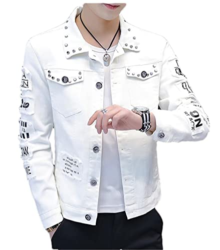 Men Denim Jacket Spring And Autumn Personalized Design Jean Coats Male Slim Fit Solid Color Handsome Versatile