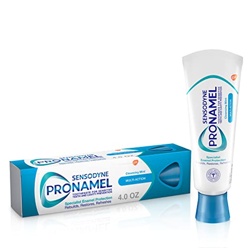 Sensodyne Pronamel Multi-Action Enamel Toothpaste for Sensitive Teeth, to Reharden and Strengthen Enamel, Cleansing Mint - 4 Ounces