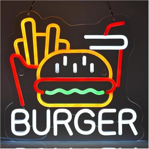 Néon pour enseigne Frites et lumière LED décorative pour mur de snack ou bar moderne