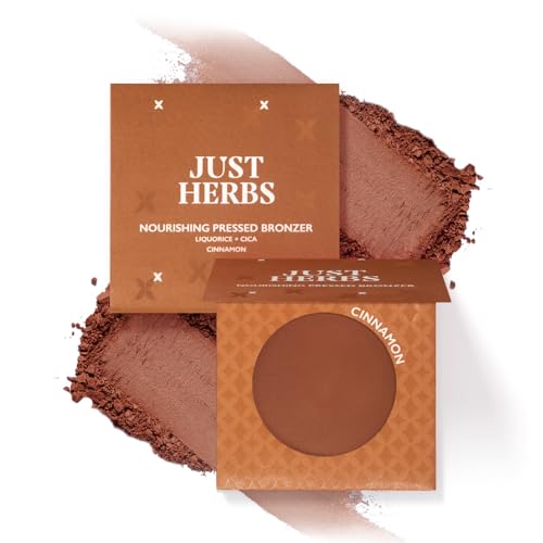 Just Herbs Nourishing Pressed Bronzer Liquorice + Cica for Face Makeup 3.5g