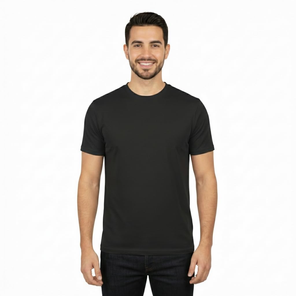 Mens Cotton T Shirt - Crew Neck Tee - Short Sleeve Regular Fit - Ultrasoft Fabric for Comfort