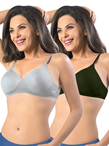 Image of SONARI Womens Non Padded Cotton Bra | Wire Free, Medium Coverage, Seamless Cups, Comfortable Polyester Cotton Blend Fabric | Adjustable Straps, Ideal for Everyday Wear - Smile