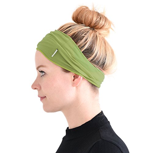 Mens Head Wraps Elastic Bandana - Japanese Headband Workout Women Hair Nile Green