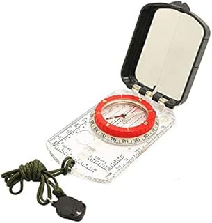 Outdoor Camping Orienteering Map Compass Sighting Mirror Compass with Adjustable Declination Clinometer and LED Light