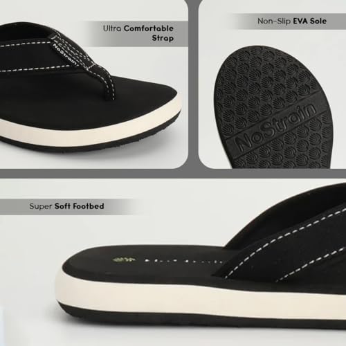 Image of NoStrain Men's Canvas Slippers, Flip Flops & Chappal - Angular Fit