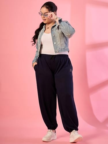 Image of ALZA Women's Cotton Oversized Joggers with Utility Pockets - Loose Fit High Waisted Track Pants for Gym, Yoga & Travel - Lightweight All-Season Lounge Sweatpants
