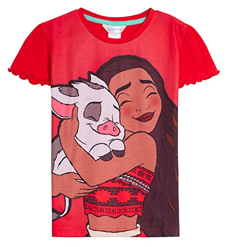 Disney Girls 3 Pack Princess T-Shirts Kids Jasmine Moana Rapunzel Dress Up Top Short Sleeve Tees4