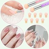 Nail Sponges for Ombre, Double Head Sponge Nail Art Brush, Ombre Gel Tool, 2pcs Nails Sponge Pen With 8 Pcs Replacement Head, Nails Art Design Brushes, Gel Acrylic Manicure Brushes - Image 6