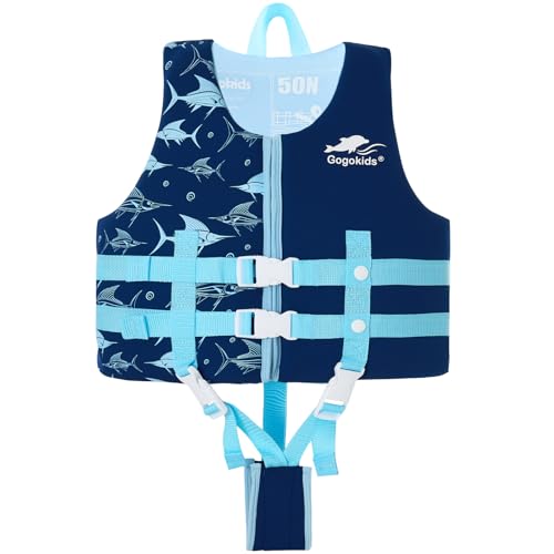 Image of Gogokids Toddler Swim Vest, Kids Floaties – Boys & Girls Buoyancy Jacket for Pool & Beach, Fits 2-8 Years / 22-60 lbs
