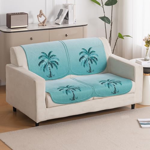 Image of HOKIPO HeavenHue Sofa Cover 2 Seater for Seat & Back, Island Breeze