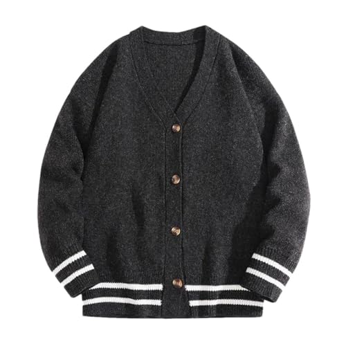 Men's Cardigan Japanese Fashion Upscale Temperament V-Neck Trend Casual Loose Long-Sleeved Sweater
