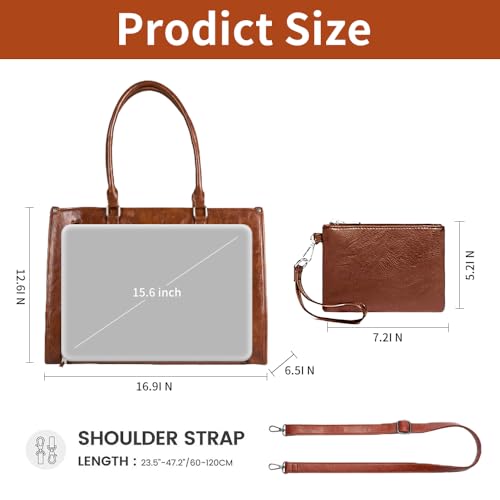 HoldOneLight 15.6 Inch Laptop Bag Brown - Image 7