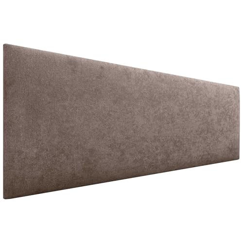DHOME Cabecero de Polipiel o Tela AQUALINE Liso cabeceros Cabezal tapizado Cama Lujo (Tela Marrón, 150cm (Camas 150/160))