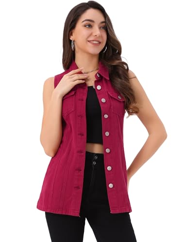 Chaleco vaquero para mujer Allegra K informal y sin mangas para tus looks diarios