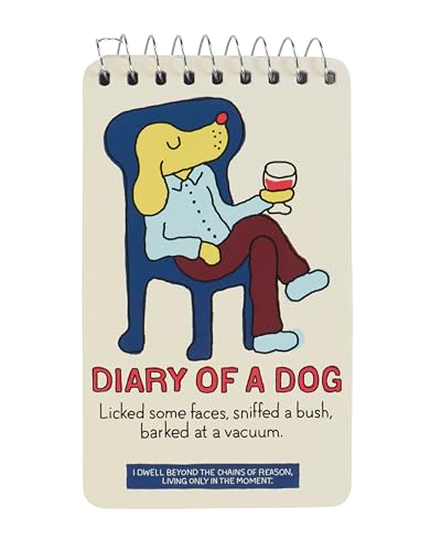 Blue Q Spiral Notebook 3x5 - Small Notepad for Note Taking & To-do Lists w/Sturdy Thick Covers, 60 Perforated Sheets - Diary Of A dog. Licked Some Faces, Sniffed A Bush, Barked At A Vacuum