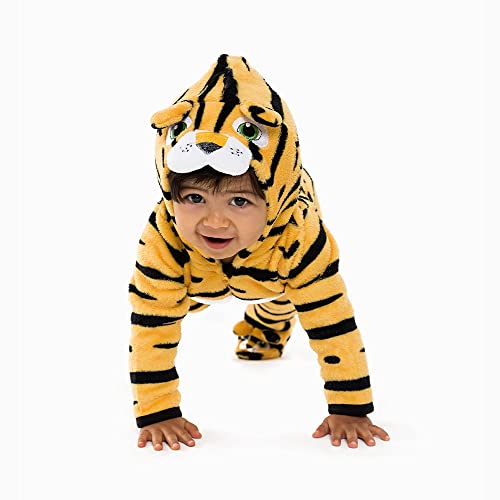Pijama Macacão Infantil Fleece Felpudo de Biichinhos (18 Meses, Tigre)