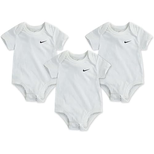 Nike Swoosh Three-Piece Infant Baby Bodysuit Set Newborn, White (Newborn, White)