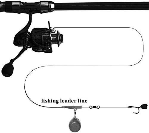 Carp Fishing Leader Line with Swivels,Fluorocarbon Core Leader Line 1M/40LB Strong Quick Change Swivel Carp Fishing Leader Line Invisible Underwater Fishing Tackle
