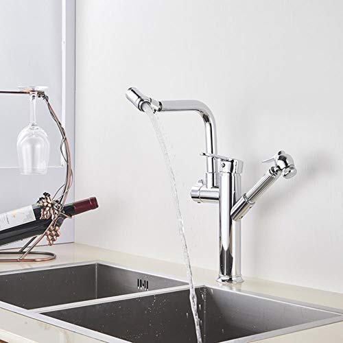 Wasserhahn Chrome Sus304 Küchen-Hahn 360 Umdrehung Des Auslaufs Pull Out Sprayer Hochdruck Bidet Handmixer Wasserhähne Kostenloser