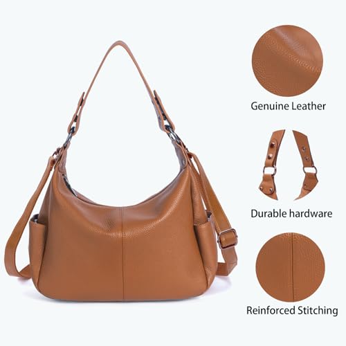 Genuine Leather Purses for Women Hobo Crossbody Bags Casual Work Shoulder Bag with Adjustable Strap3