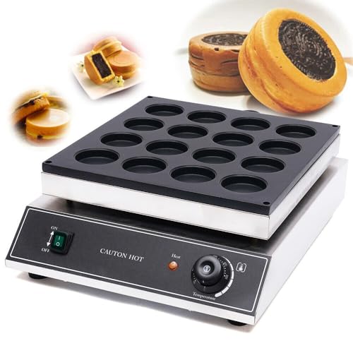 PIAOCAIYIN Red Bean Waffle Maker Machine, 16 Holes Waffle Baking Cake Maker, 1700W Mini Waffle Maker Machine, Commercial Cake Baker Nonstick Baking Machine, Pancake Maker for Breakfast Shops