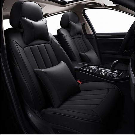 Image of Hi Art Leatherette Custom Fit Front and Rear Car Seat Covers Compatible with Renault Duster, [Black1]