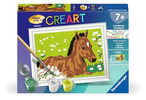 Ravensburger CreArt Kids 8x12 cm Numéro d'art Poulain Kit de Peinture par numéros Dès 25995