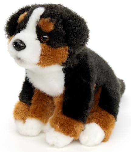 Uni-Toys - Chiot Bouvier Bernois Assis – 15 cm (Hauteur) – Chien en Peluche, Animal de Compagnie – Doudou