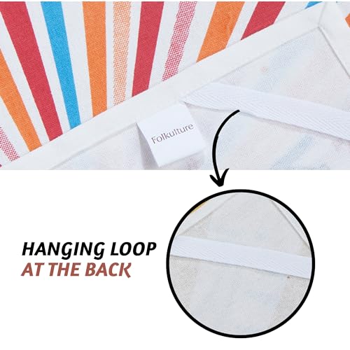Folkulture FKSVKTCHB Kitchen Towels With Hanging Loop, Set Of 2, 100% Happy Birthday Towels thumb #4
