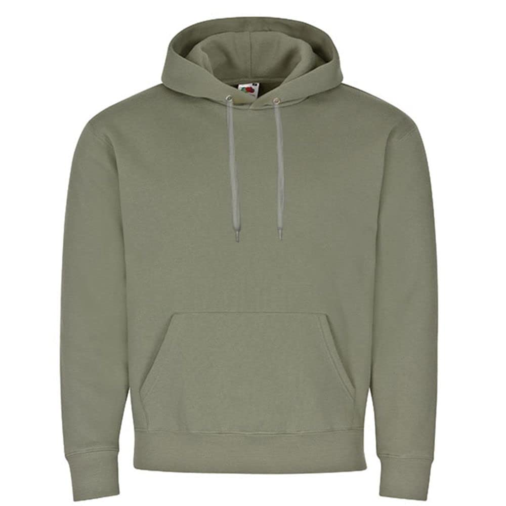 Pull à capuche en laine d'alfa vert olive pour contrer le froid en XXL - 3