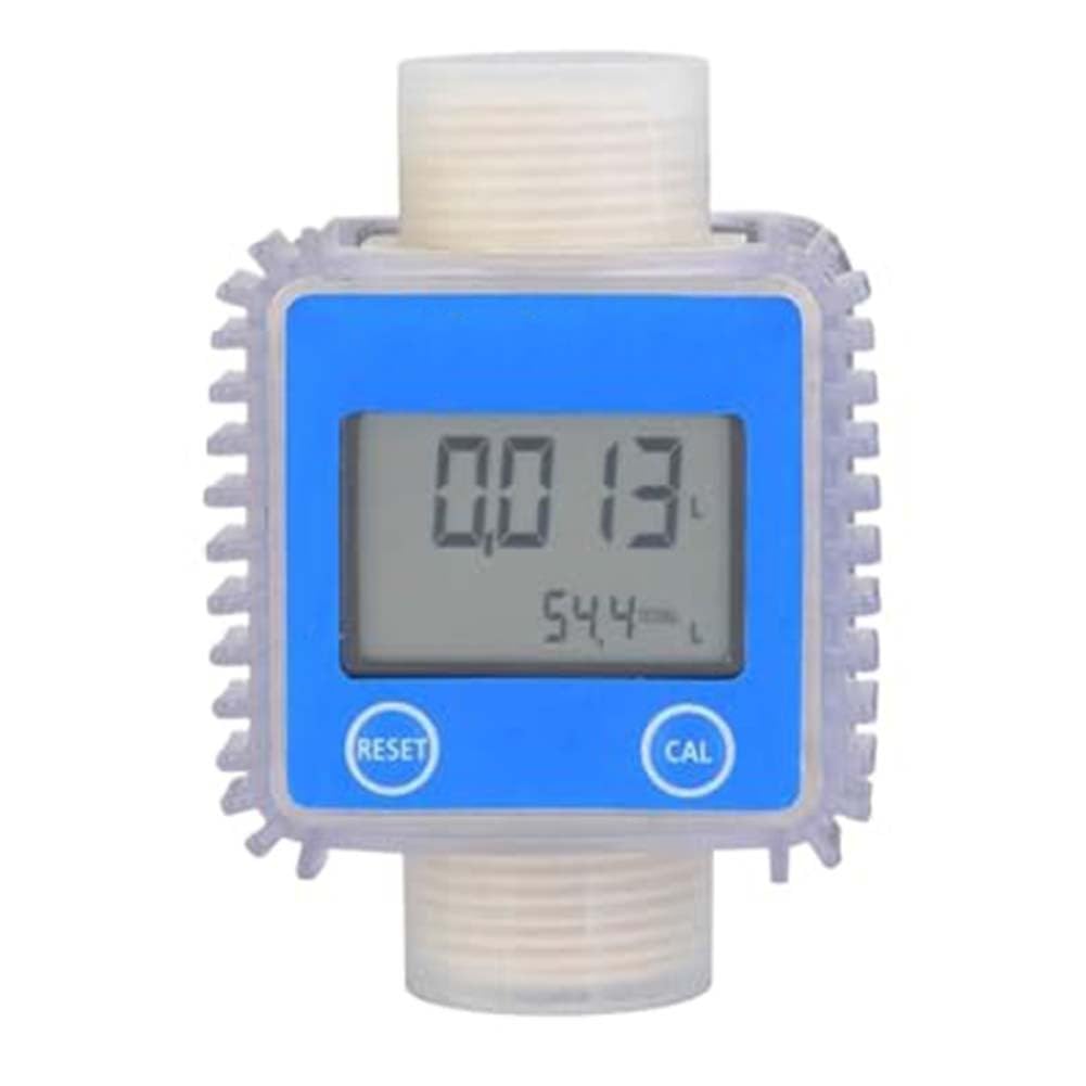 Misuratore di portata digitale K24 per olio e carburante, display LCD, dati in tempo reale, sensore di flusso d'acqua accurato per monitoraggio diesel e benzina, blu