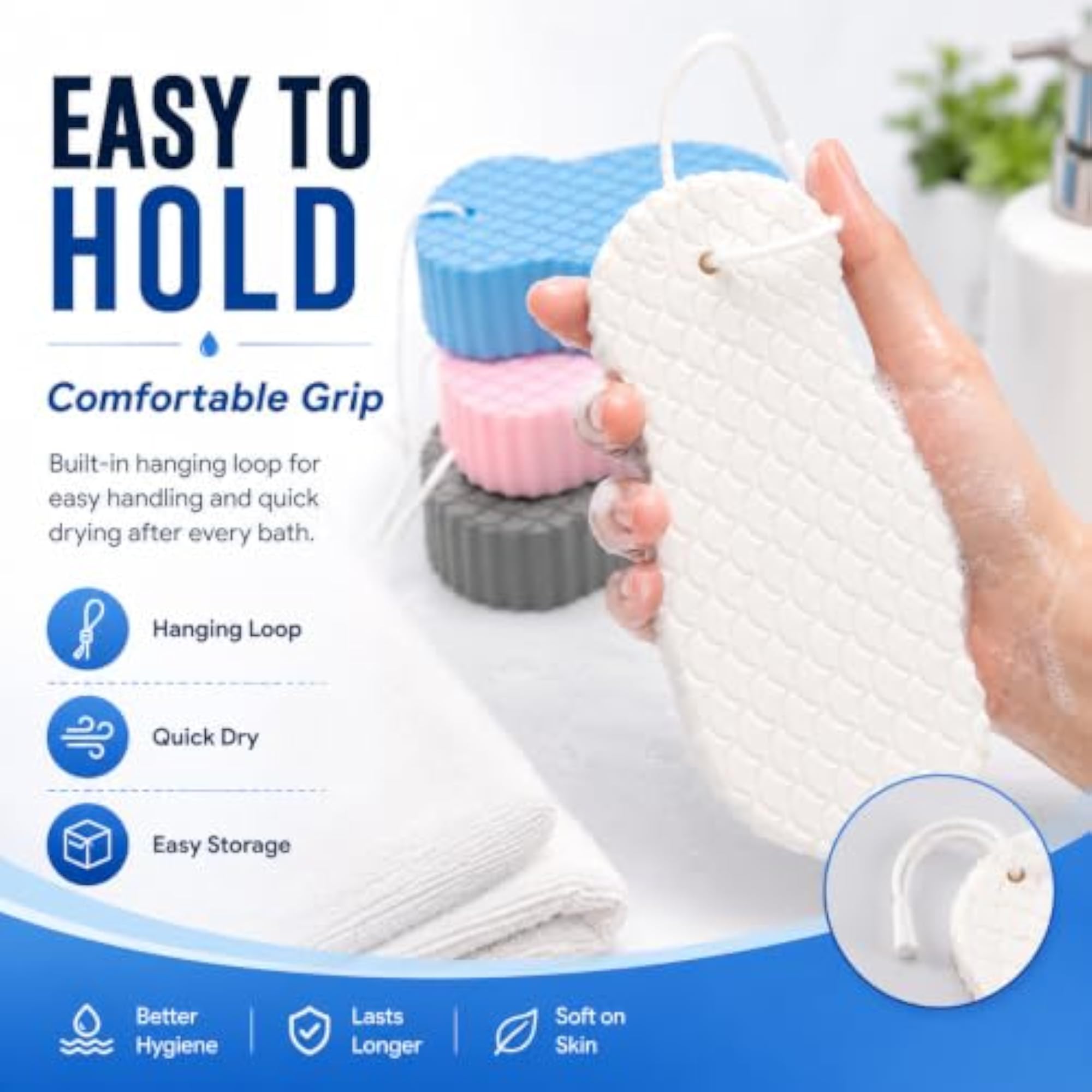 Ultra Soft Bath Body Shower Sponge, Gentle Exfoliator