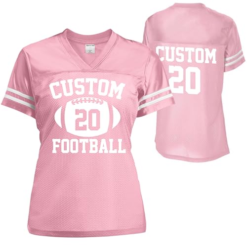 Custom Replica Football Jersey for Women Add Your Team Name and Number, V Neck Basketball Jersey Tee Shirts3