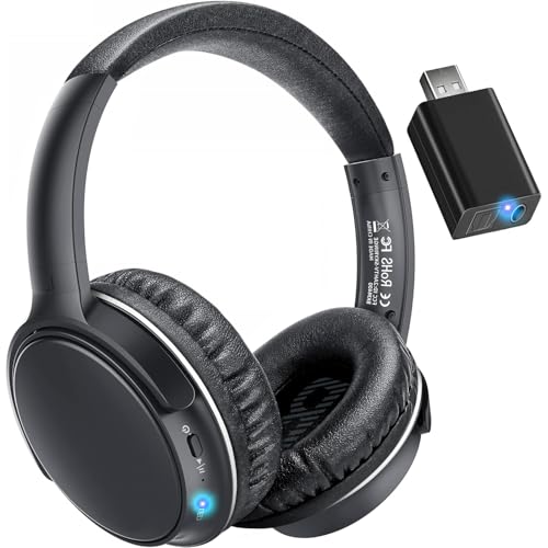 makemate Funkkopfhörer für Fernseher, BKM400 Funkkopfhörer Kabellos für TV mit USB-Senderset...