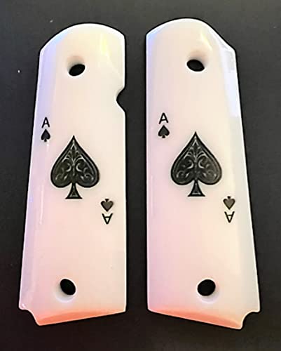 Premium Gun Grips Compatible Replacement for 1911 Full Size White Ace of Spads - Thumbnail 2