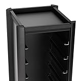 Tablettwagen schwarz für 7 Tabletts 45,5 x 35,5 cm Aluminium, MDF