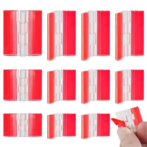 12 Pcs Acrylic Small Hinges, 3 Size Self-Adhesive Plastic Clear Transparent Hinges Continuous Piano Folding Latch Tools for Cabinet Crafts Furniture Display Stand Aquarium Lid (25*35, 30*35, 45*35mm)