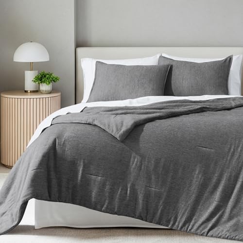 Bare Home Comforter Set - Queen Size - Ultra-Soft - Goose Down Alternative - Premium 1800 Series - All Season Warmth Comforter (Queen, Heathered Grey)