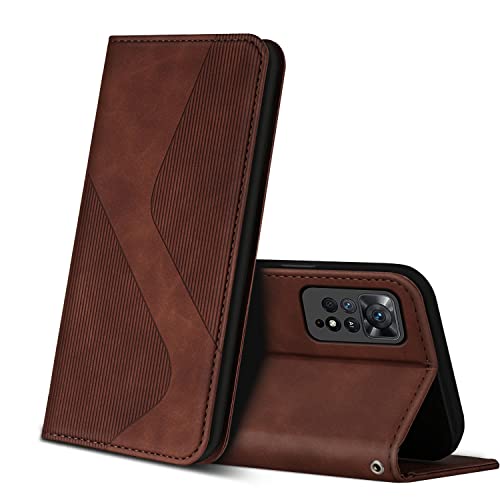 ZONNAVI Funda para Xiaomi Redmi Note 11 Pro 4G/5G, Funda Libro de Cuero con Ranura para Tarjeta y Magnético, Wallet Flip Caso Cubierta Case Carcasa para Xiaomi Redmi Note 11 Pro 4G/5G (Marrón)