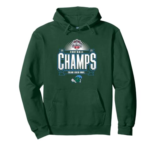 Tulane Green Wave AAC Champs 2025 Football Locker Room Pullover Hoodie