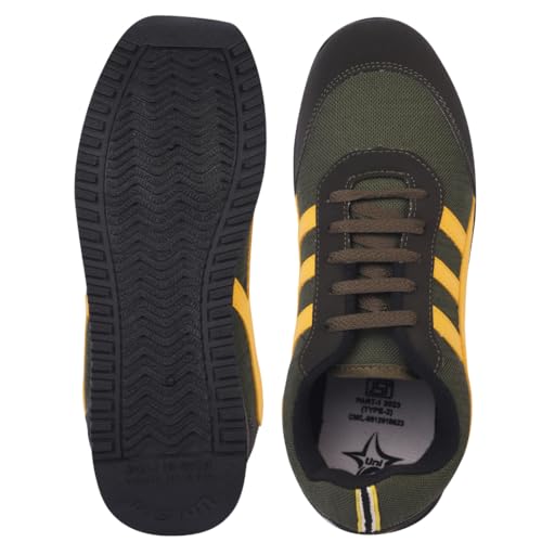 Image of Unistar Sports Shoes for Men | Non-Slippery Black & Red Shoes | Comfortable & Water Resistant | Outdoor, Casual, Jungle, Sports, Running, Hiking, Trekking | Size - 6