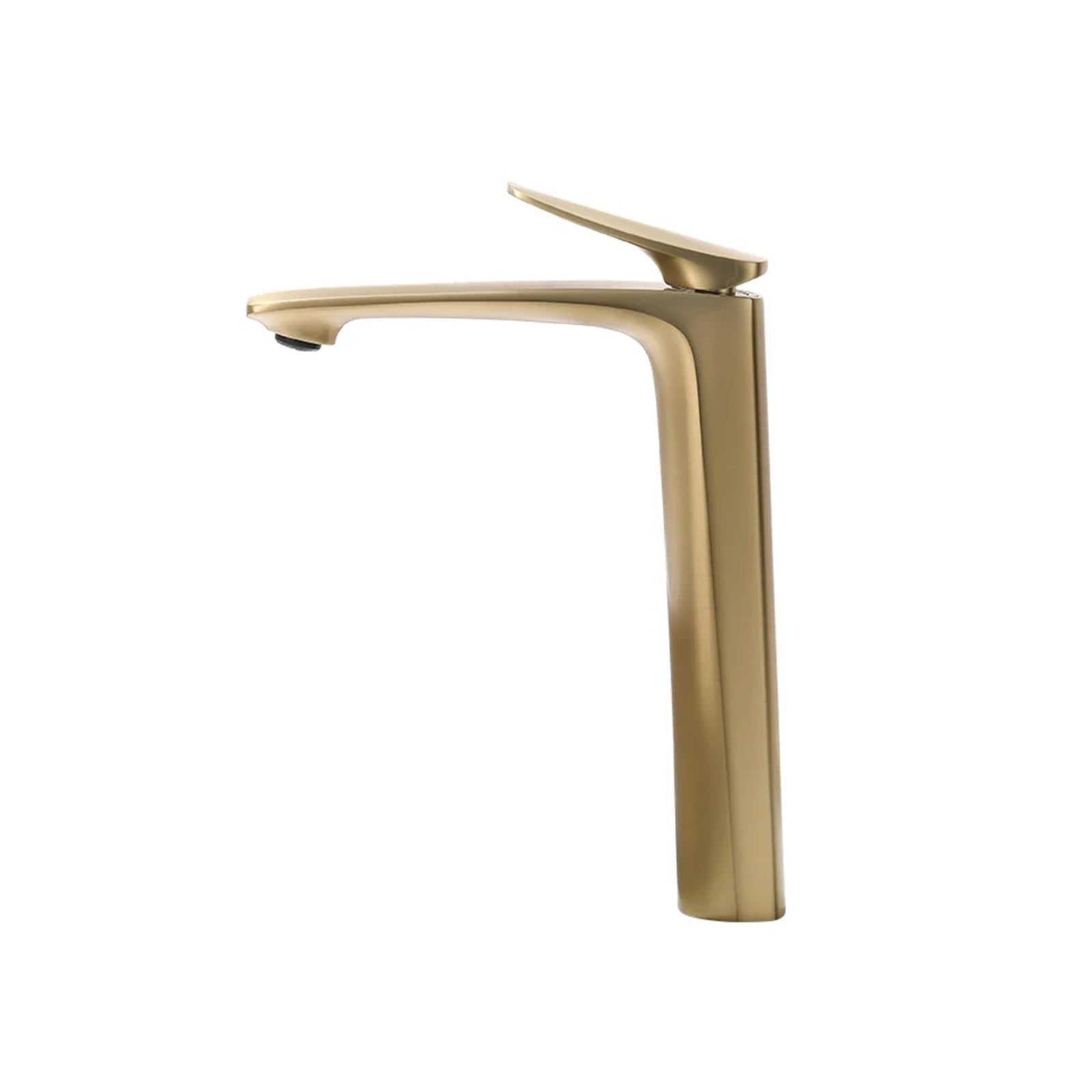 Mezclador de lavabo alto antisalpicaduras en latón cromado negro