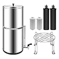 Montemono 2.25 Gallon Gravity - Fed Water Filter System Bundle with Stand, Water Filter System for Home Camping Hiking RV