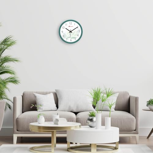 Image of Bosco Analog Non Ticking Silent, Teal Decorative 30 CM, Round Wall Clock, for Home, Living Room, Bedroom, Office and Kitchen