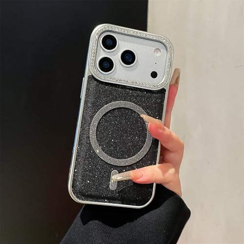 Coque magnétique iPhone 17 Pro Max à paillettes antichoc avec induction sans fil