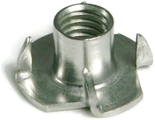T-Nuts 18-8 Stainless Steel - 3/8-16 x 7/16 Barrel Lgth x 4-Prong - Qty 25