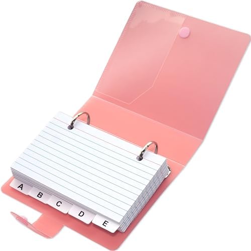 3x5 Lined Index Cards with Ring Binder Holder and Dividers