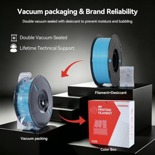 Image of Kingroon PETG 3D Printer Filament, High Strength, Low Warping, Odorless, Dimensional Accuracy + /- 0.02 mm, 1kg Spool(2.2lbs), 1.75 mm, Sky Blue